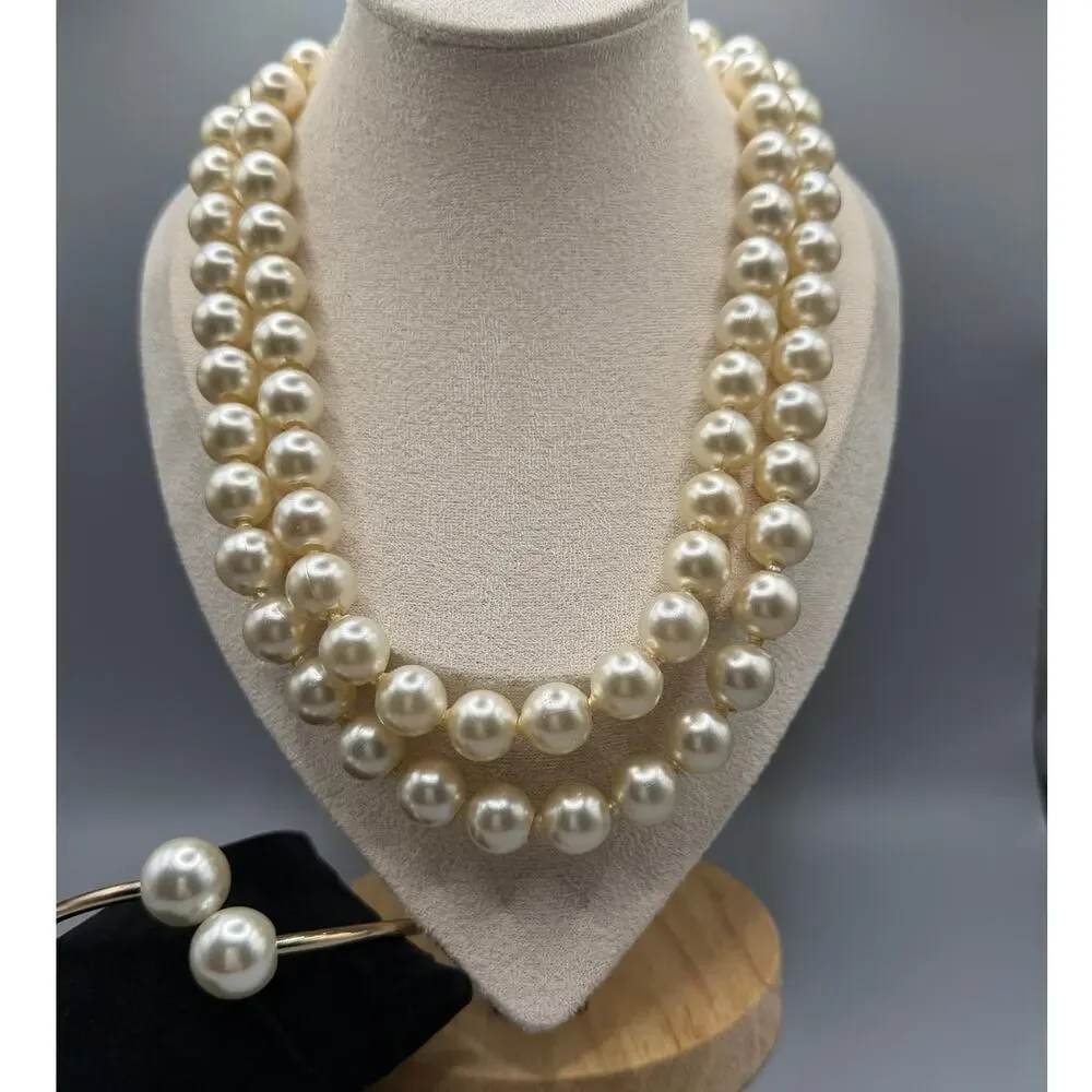Studio Works - Pearl Bracelet NWT + Faux Pearl Necklace